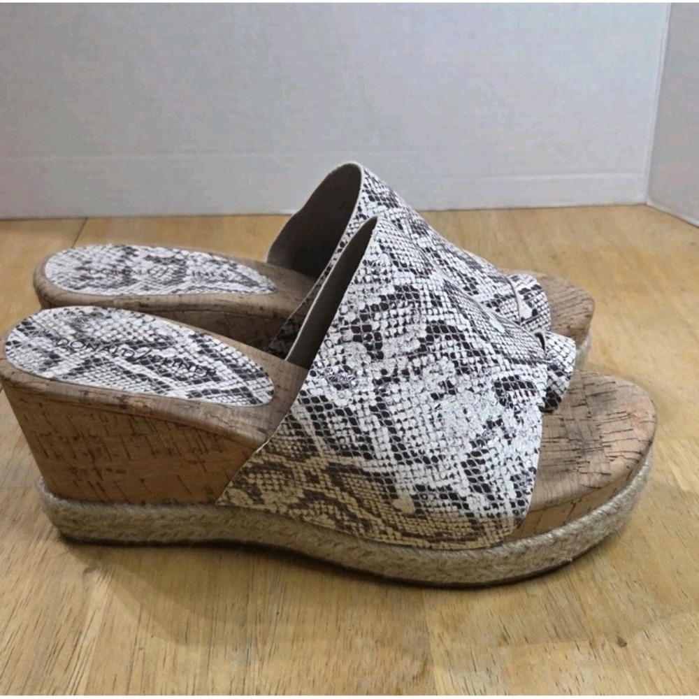 Donald J Pliner Janet Snakeskin Platform Slide Womens Shoes Wedge Size 7M